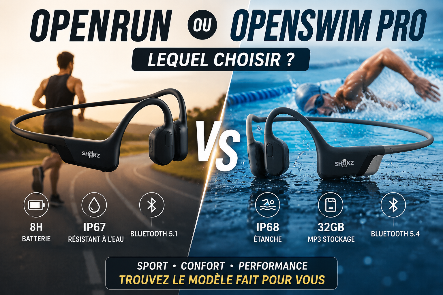 Shokz OpenRun ou OpenSwim Pro : lequel choisir au Maroc ?