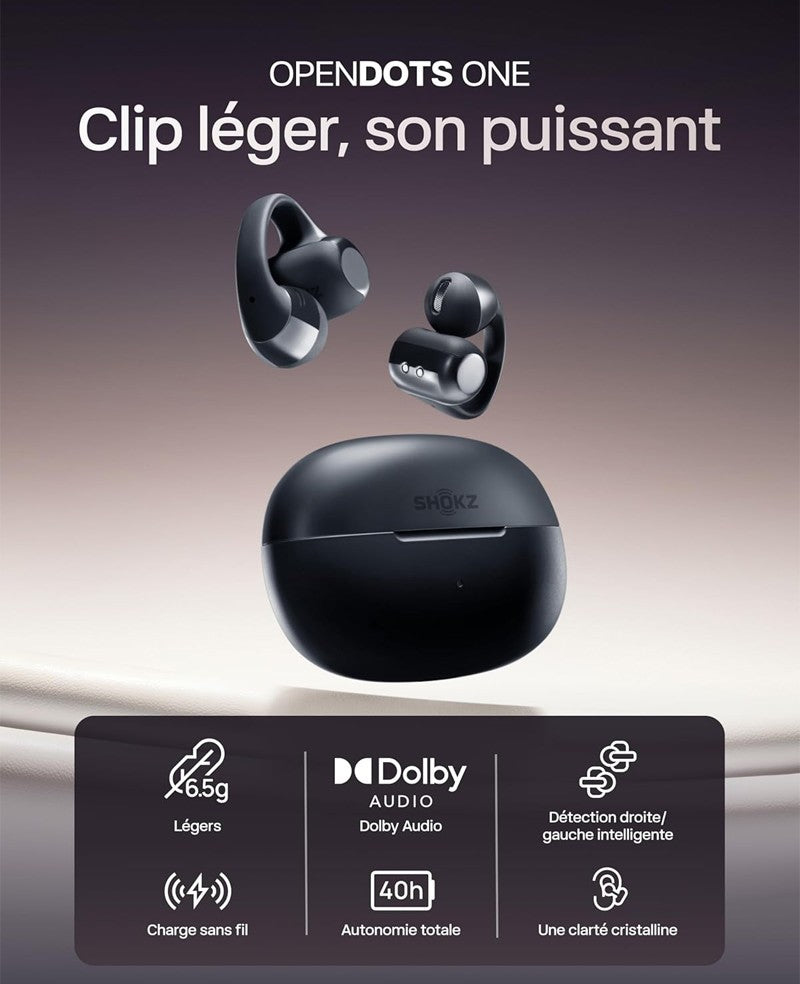 Shokz OpenDots ONE — Shokz OpenDots ONE : confort et maintien pendant l'effort