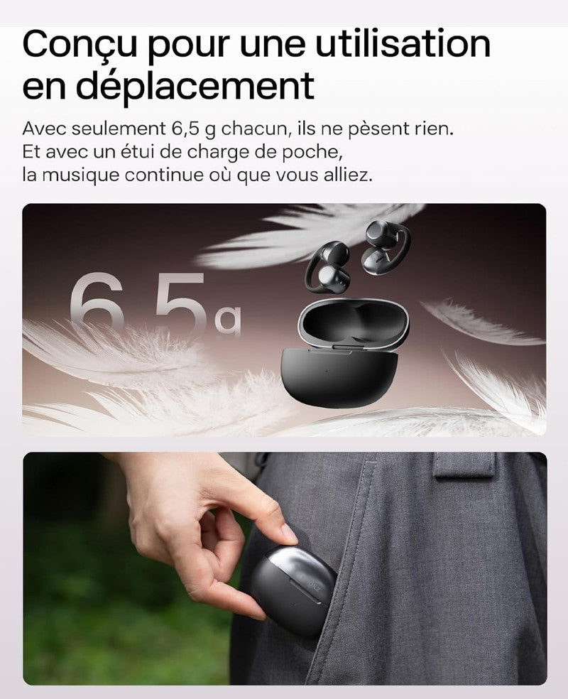 Écouteurs ouverts à clip Shokz OpenDots ONE noir - vue 5