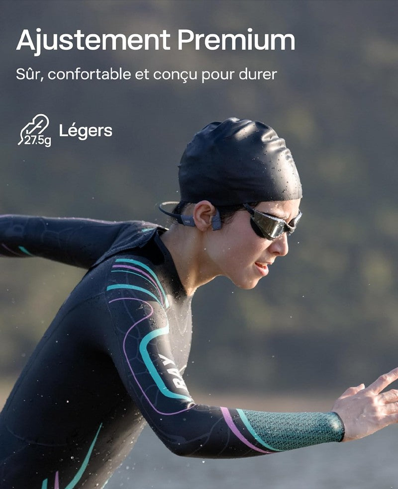Casque de natation à conduction osseuse Shokz OpenSwim Pro gris - vue 6