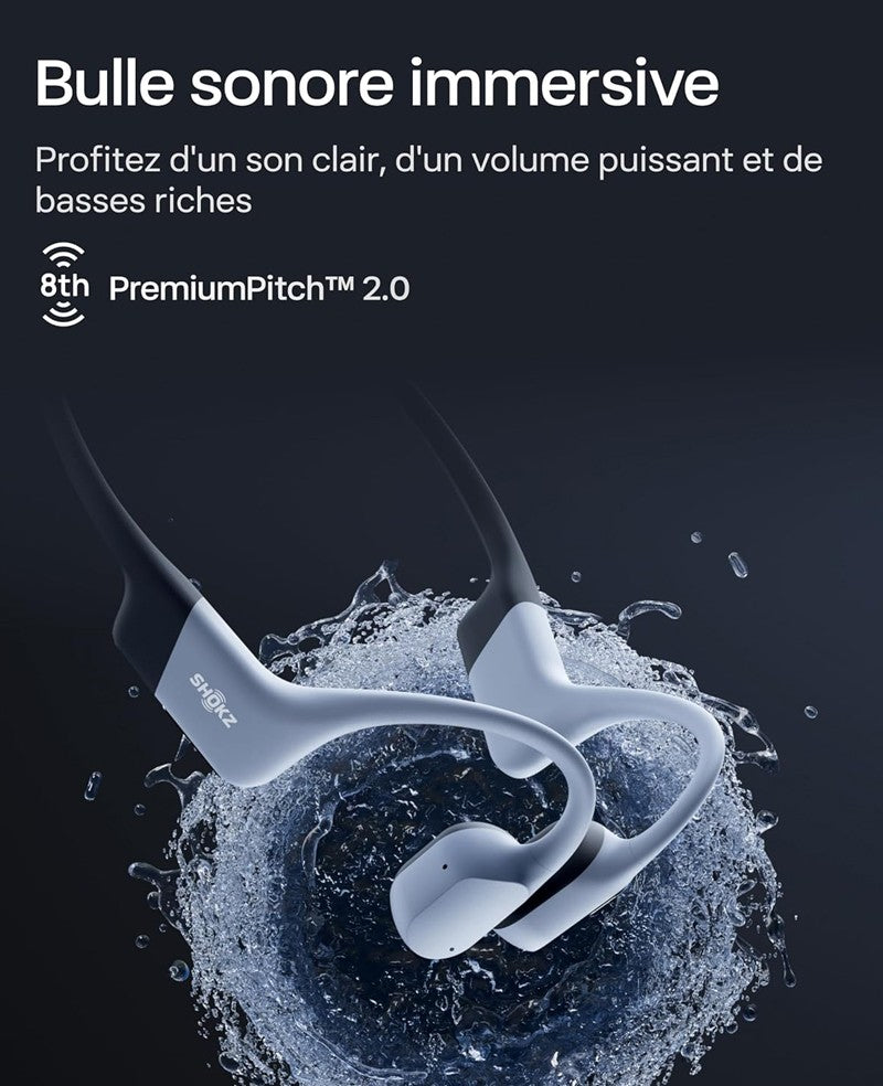 Casque de natation à conduction osseuse Shokz OpenSwim Pro gris - vue 7